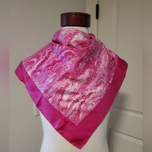 Burberry Raspberry Pink Square 100% Silk Scarf